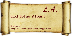 Lichtblau Albert névjegykártya